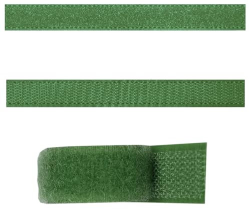 SIMON PIKE 1m x 1,5 cm Klettband grün, (Flausch und Haken im Set), zum Aufnähen, hohe Verschlusskraft, wiederverschließbar, frei zuschneidbar