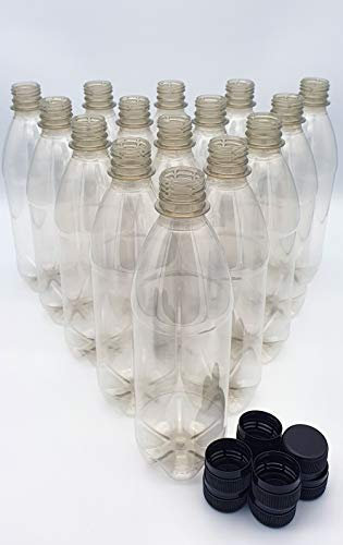 Clear Plastic 500ml PET Screw Cap Drinks Bottles Cordial Home Brew 20-100 Pack (50)