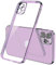 Mixroom - Cover Custodia per iPhone 11 PRO Max Bordi Piatti Protezione Fotocamera in Silicone TPU Placcatura Lilla