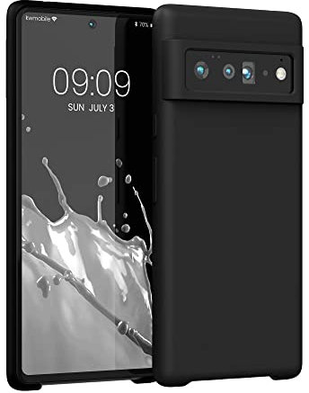 kwmobile Hülle kompatibel mit Google Pixel 6 Pro Hülle - Silikon Handy Case - Handyhülle weiche Oberfläche - kabelloses Laden - Schwarz
