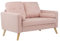 Vente-unique-Sofa 2-Sitzer - Bouclé-Stoff - Rosa - Tatum