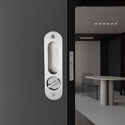 Sliding Door Handle with Key Lock 173mm Silver