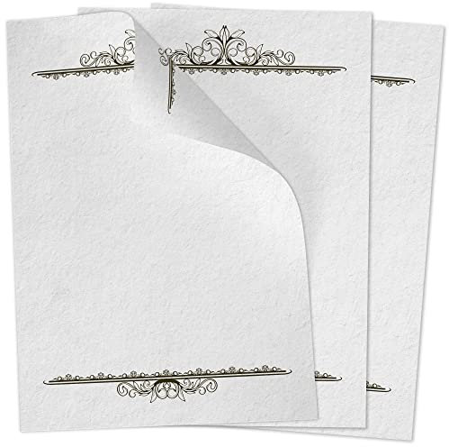 50 Blatt Briefpapier (A4) | Speisekarten | Ornament 2 | edles Design Gastro-Papier | beidseitig bedruckt | für Gastronomie Restaurant Menukarten