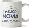 MUGFFINS Tazas para NOVIA - En Español - El Mejor del Mundo - 11 oz / 330 ml - Regalo original y divertido