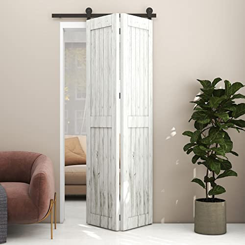 102cm/3.3FT Herrajes Puertas Correderas Plegable Rieles Kit Puerta Corredera Negro para 2 Puerta Corredera Madera 48cm Ancho T Ruedas