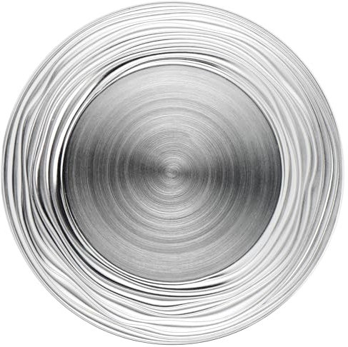 CAMOFOXIN Runde Platzteller, 33 cm, 6 Stück, für Abendessen, Hochzeit, silberfarben