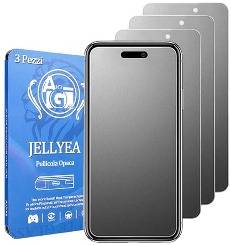 JELLYEA 3 Piezas Protector Pantalla Mate para iPhone 15 Pro Max / 15 Plus Cristal Templado Mate Antirreflejos Antihuellas Antiarañazos Dureza 9H Matte Vidrio Templado para 15 Plus/15 Pro Max,6.7