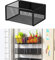 LIFEFAN Magnetic Basket Organizer Holder for Fridge Magnetic Storage Bin Box Containers for Refrigerator Whiteboard Classroom (Small, Black)