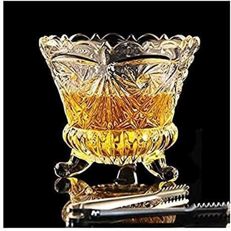 Pimex ice bucket, Glass Decanter Crystal Glass Ice Bucket, 1000ml Drinks Cooler Ice Buckets Suitable for Ice Cubes