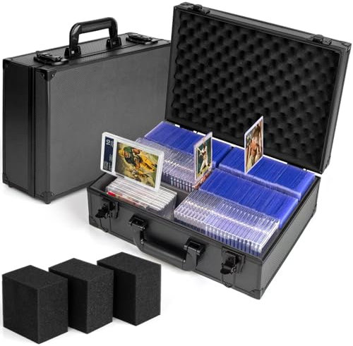 MewVeer Top Loader Storage Box with Key Locks, Trading Card Storage Case, Sports Card Box & Hard Cases Holds up to 600+ Top Loaders or 130+ 35pt One Touch