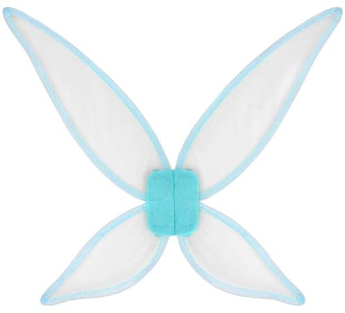 Flügel Fee spitz | Spitze Feenflügel für Erwachsene | Accessoire Fasching Karneval (hellblau Zahnfee)