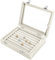 BASUWELL Jewelry Box Rings Organizer Tray 7 Slots Velvet Jewelry Earring Storage Box With Transparent Lid Jewelry Display Case for Girls Women- Beige