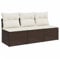vidaXL Gartensofa mit Kissen 3-Sitzer, Sofa mit Staufach unter Sitzfläche, Terrassensofa mit abnehmbarem waschbarem Bezug, Gartenmöbel Terrassenmöbel, Braun Poly Rattan