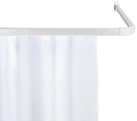 WENKO Winkelschiene Era, Winkelstange aus Aluminium für Duschvorhang, flexibel in L- und U-Form anzubringen, inkl. Gleiter, Weiß