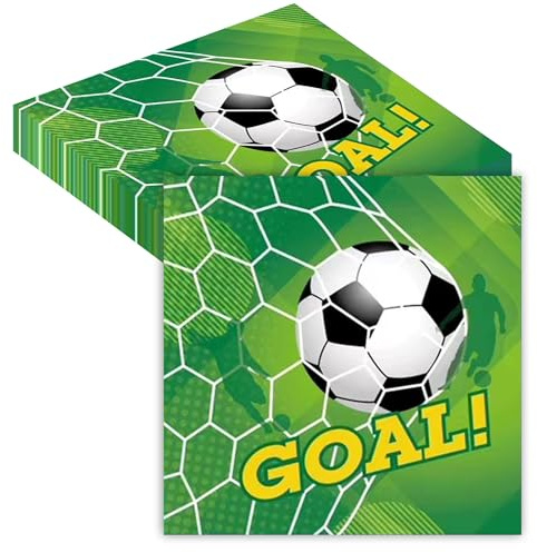 Buscando 40Stück Fußball Servietten WM 2026 Dekorationen Tischdeko Geburtstag Servietten Fußball Deko Fußball PapierServietten Geburtstags Deko Kinder Fußballservietten Tischdeko