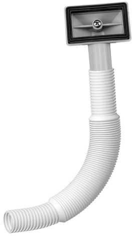 VZU Bächlein Siphon für die Küchenspüle, Küchenspüle Ablauf Set, Quadratische Schnittstelle, Überlaufrohre mit runder Ablaufabdeckung, Küchenspüle, Spülenablauf, Anschlussrohr für Waschtisch und Spüle