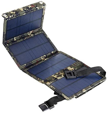 HUIOP Panneau Solaire,Chargeur Solaire USB 20 W Panneau Solaire Portable Chargeur De Téléphone pour Iphone Smartphones Android Ipad Tablettes Android Panneau Solaire Pliable pour Camping en Plein Air