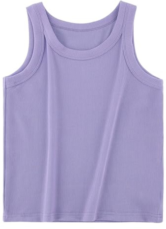 Boys Girls Vests Ribbed Crop Kids Top 4Y-12Y