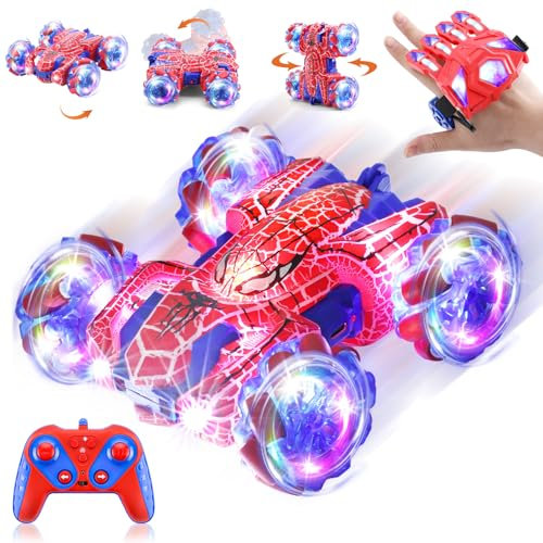 Spider Ferngesteuertes Auto ab 3 4 5 6 7 8 9 10 Jahre, 4WD 2,4 GHz 360° Drehung Drift Monstertruck Spielzeug Ferngesteuert Auto mit Handsteuerung, Geburtstags Ostern Geschenke für Kinder Junge Mädchen