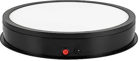 42cm Drehteller Elektrisch Mit Fernbedienung,360 Grad Elektrischer Drehteller Mit 110lbs Last,Automatische Drehplattform,FüR Schmuck, Kuchen Und Produktfotografie (Schwarz, 42CM)