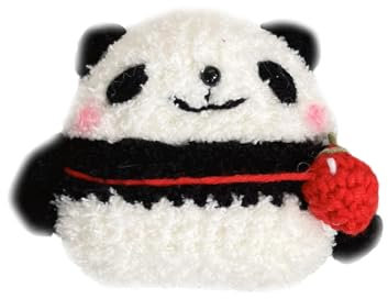 QoKcoahn Niedliche Cartoon-Plüsch-Hülle für AirPods 3 3. Generation, 3D, Kawaii, flauschige Erdbeer-Tasche, Panda, weiche Silikon-Hülle mit Schlüsselanhänger, cool, lustig, für Jungen und Mädchen