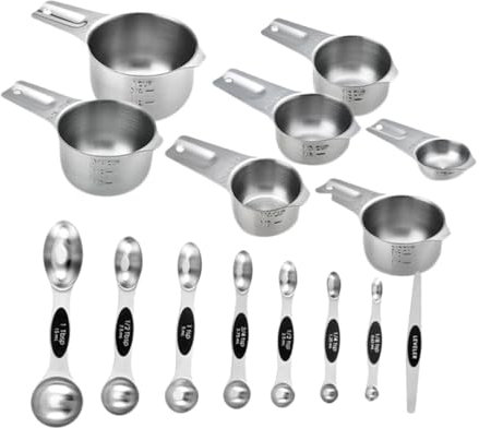 LAPYAPPE 1set Misurini e Tazze Impilabili Inossidabile Per Cucina Per Misurare Ingredienti Cucina Per Cottura e Preparazione Di Cocktail