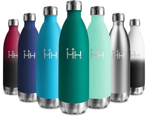 Botella Termica 1L, Botella Agua Acero Inoxidable Doble Pared, Cantimplora Termica sin BPA, A Prueba de Fugas, Garrafa Termica para Adultos, Oficina, Escuela, Senderismo, Deporte, Viajes, Gym