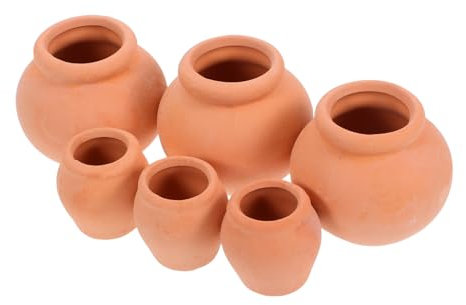 TOYANDONA 6pièces Mini Pots Argile pour Succulentes De Pots Terre Cuite Rondes pour Semis Et Plantes Intérieur Mixte Grand Moyen pour Balcon Et Jardin