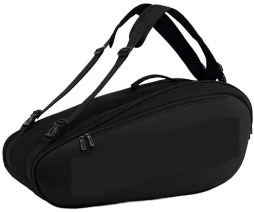 LuoAXINN Badminton-Tasche, Tennisschlägertasche, großes Fassungsvermögen, for 12 Schläger für Tennisschläger(Black Gold)