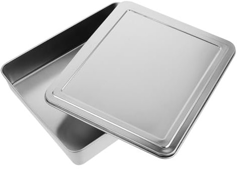 Abaodam Edelstahl Kuchenblech Mit Deckel Antihaft Backform Für Tiramisu Und Mousse-kuchen Vielseitiger Backbehälter Für Zuhause Silbernes Design