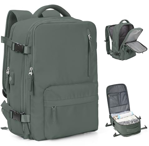 VGCUB Grand sac à dos de voyage avec rangement - Sacs de compression pour vêtements avec système de pompe sous vide - Pour transporter des articles personnels - Sac à dos pour ordinateur portable