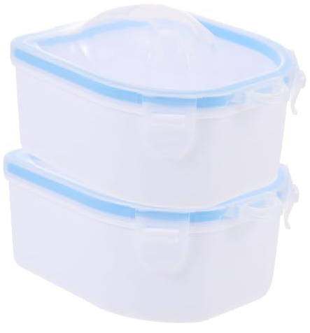 Homoyoyo 2pcs Double Layer Nail Removal Hand Soaking Bowl for Dipping Powder Remover Manicure Soak