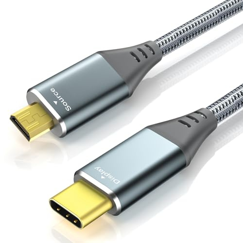 RUIZHI 4K Micro HDMI to USB-C Cable 3FT 4K 60Hz & 18Gbps - Nylon Braided Adapter with Aluminum Connectors for Micro HDMI Source to USB-C Display, MacBook/iPad Pro Mirroring (Office & Home Streaming)