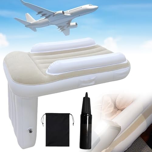 BAIFULAI Aufblasbar Flugzeugbett Baby: Aufblasbares Flugzeugbett Kleinkinder mit Handpumpe und Kordelzugbeutel, Aufblasbares Reisebett für Kinder für Autositze, Reisen, Flugzeugsitze