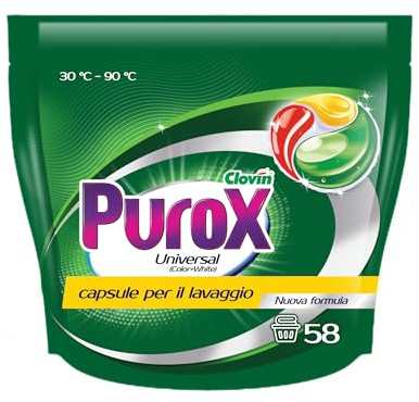 PUROX TriCaps Capsules Gel Universelles - 58x13g 3 Chambres Détachant