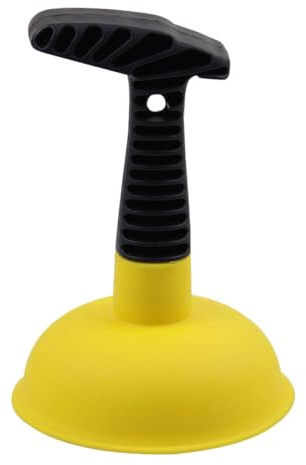 HOMSFOU Handheld Kitchen Sink Plunger Yellow Strong Suction Drain Unblocker Tool for Bathroom and Sewer Cleaning Supplies