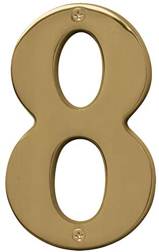 Hy-Ko Products BR-51PB/8 Prestige House Number 8 (Eight) 5 High, Polished Brass Finish, 1 Piece