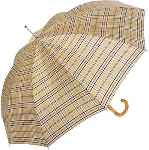 Knirps Stockschirm Long Automatik mit Holzgriff - Check Beige 539