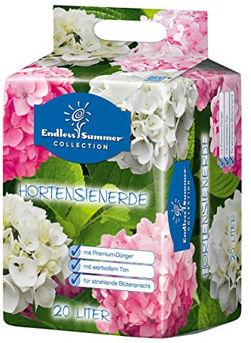 Floragard Endless Summer Hortensienerde rosa/weiß 20 L zum Pflanzen und Umtopfen für Beet- und Kübelbepflanzung für weiße, rosa und pinke Hortensien mit Tongranulat Endless Summer Hortensienerde rot/weiss 20 Liter erdfarben