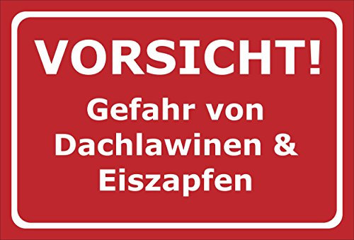 Melis-Folienwerkstatt Schild Dachlawinen Eiszapfen - 60x40cm - Bohrlöcher - 3mm Hartschaum – 20 VAR S00018-006-D