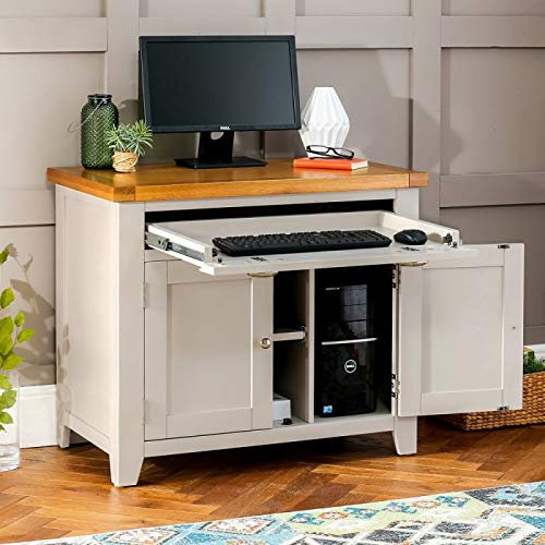 The Furniture Market Downton Grey Painted Hideaway Computer Desk