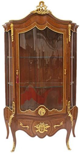 Casa Padrino Barock Vitrine 107 x 56 x H. 197 cm - Barock Möbel - Vitrinenschrank - Wohnzimmerschrank