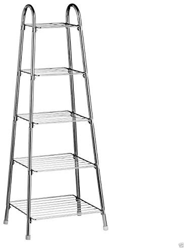 Optimal Products 5 Tier Chrome Kitchen Pan Stand Pot Saucepan Storage Organise Unit Rack Holder