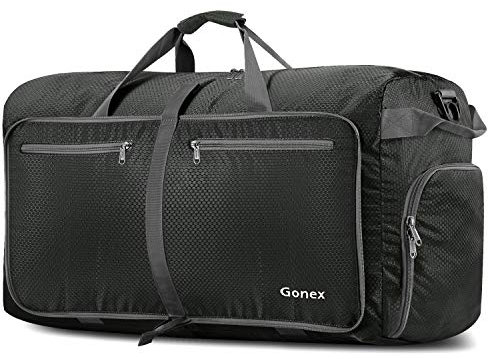 Gonex Leichter Faltbare Reise-Gepäck 100L Duffel Taschen Sporttasche für Reisen Sport Gym Urlaub Dunkelgrau