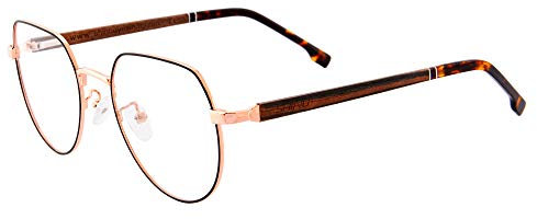 SHINU Metallrahmen Anti Blue Ray Brille Anti-Ermuedungs Holz Brille-ANB901
