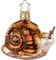 Christbaumschmuck Christbaumhänger Inge-Glas mit Sternenkrönchen, handbemalt und mundgeblasen, Schnecke, 6 cm