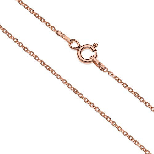 Aka Gioielli® - Collana Donna in Argento Sterling 925 Placcato Oro Rosa - Catena Maglia Fine 1.4 mm - lunga 50 cm