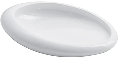 Gedy G-Iside Portasapone Bagno Bianco, Misure e Peso Prodotto: 2,9X15,2X11,5 CM & 0,15 kg, Porta Sapone Solido Realizzato in Resina e Sabbia, Design R&S, 2 Anni di Garanzia