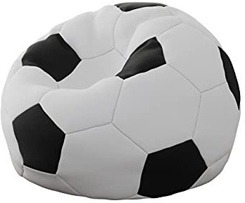 Mirjan24 Sitzsack Akimbo, Indoor Sitzkissen, Sessel, Gamer Kissen, Lounge Kissen, Sitzsack für Erwachsene und Kinder, Kunstleder, Sitzkissen für Kinderzimmer, Kindergarten (Weiß + Schwarz)