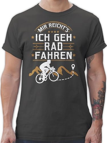T-Shirt Herren - Radsport - Mir reichts ich GEH Rad Fahren I Geschenk Radfahren Geschenke - XL - Dunkelgrau - fahrradshirt Fahrrad Biker Shirts Mountainbike Tshirt Radfahrer rädern t - Shirt